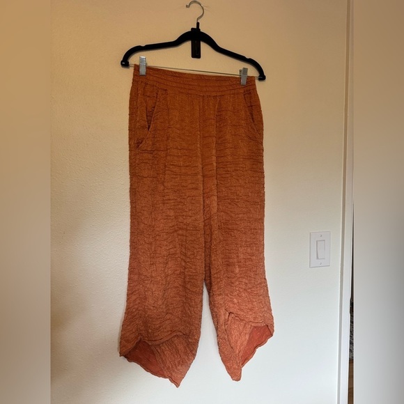 Aurea Vita Stockholm Pants - Aurea Vita Stockholm Ankle Pants Gauze Silk Linen Orange Medium EUC